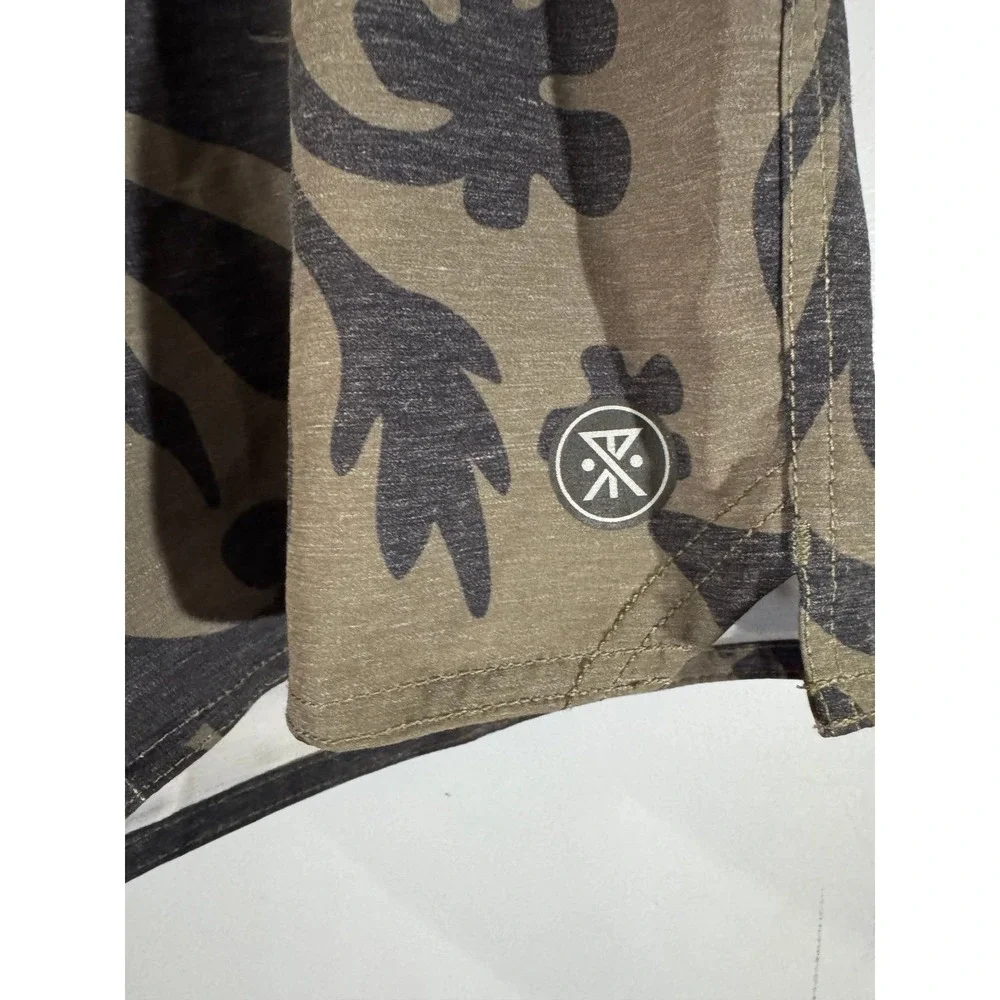 Roark The Passage boardshorts green black yellow floral 6